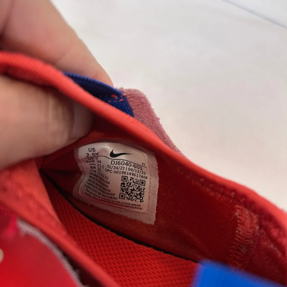 Nike Flex Runner 2 Kids 2.5Y University Red Blue Running Shoes DJ6040-601